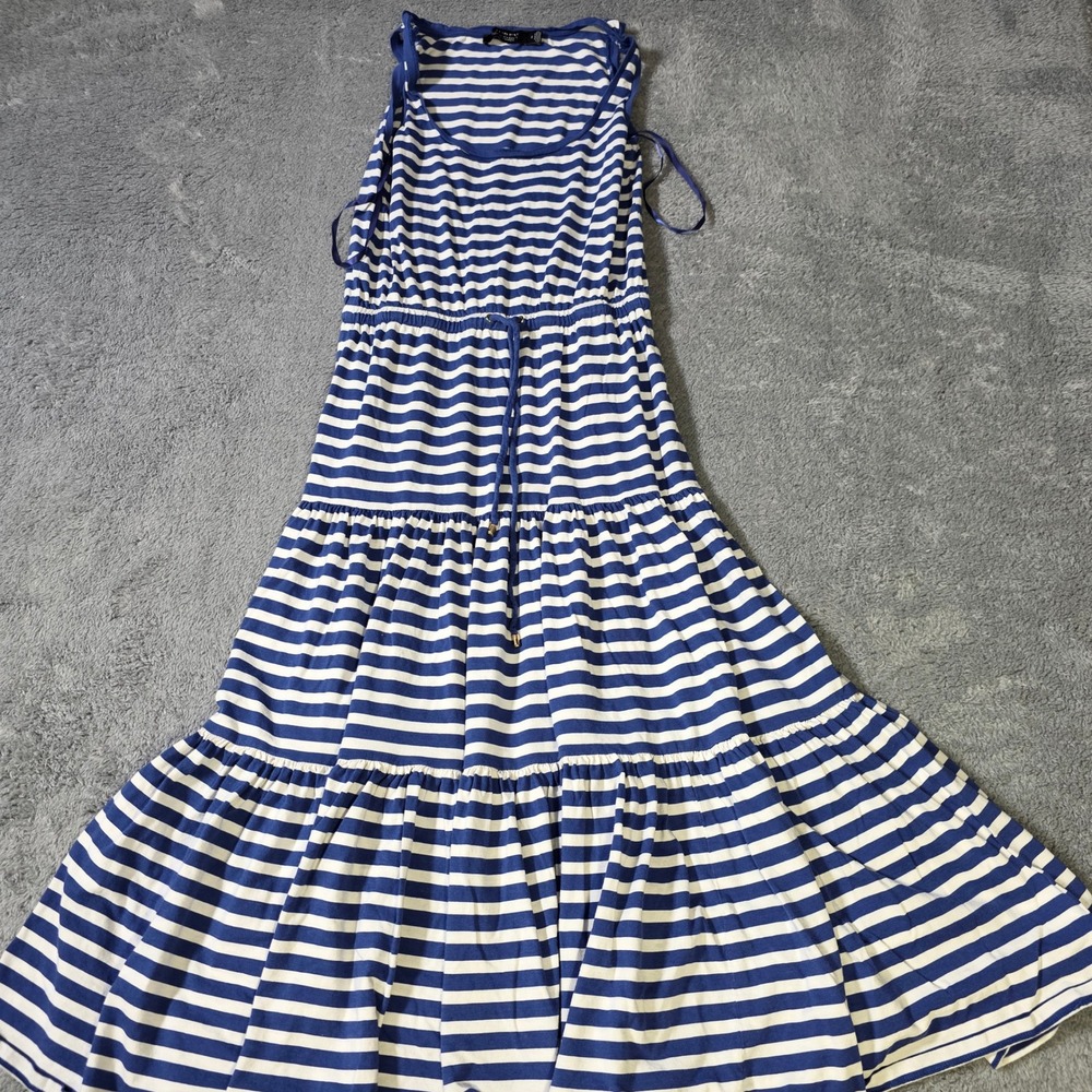 Lauren Ralph Lauren Womens 2 Maxi Dress Blue White Striped Tiered Drawstring